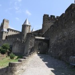 Access ramp to the Aude or western gate city of Carcassone