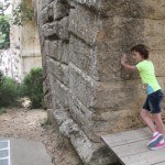 Syd attempting to push the Pont-du-Gard over...