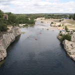 People enjoying the day the Gardon River