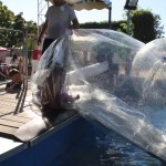 Something you do not see in the USA, put people in plastic balls....